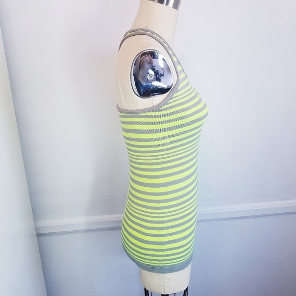 🌸 Athleta | Stripe Neon‎ Grey Tank XS - Picture 4 of 7